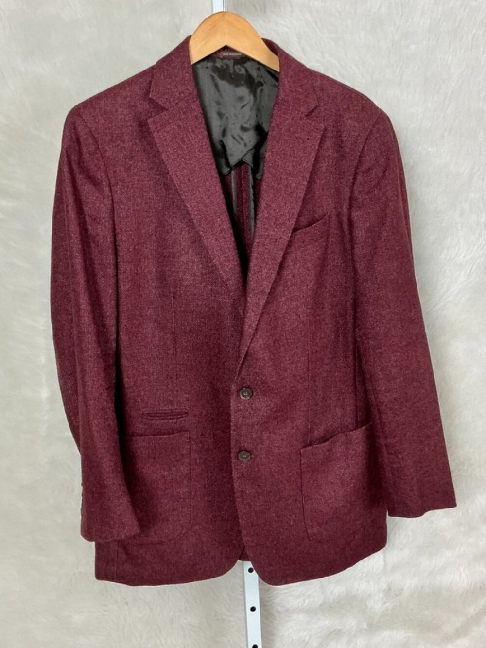 Peter Millar Red Wool & Silk Tweed Notch Collar Blazer 44L Long
